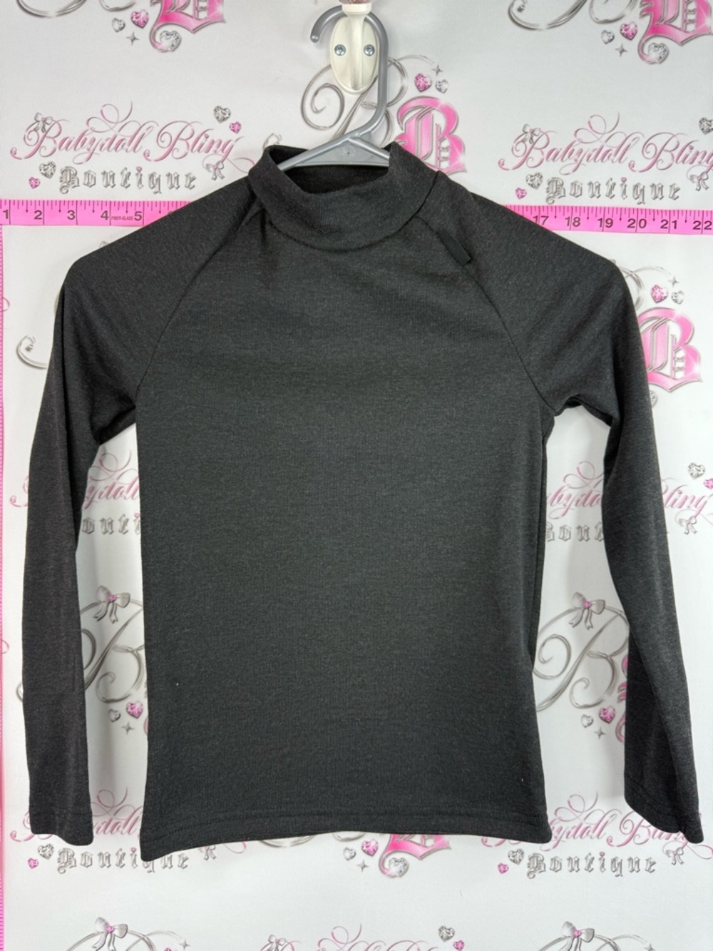 Decathlon turtleneck Fitted Mock Neck Long Sleeve Top in Dark Charcoal wedze